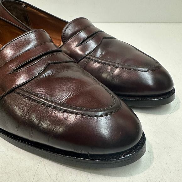 FULLY RESOLED Alden 662 Dark Brown Calfskin Full Strap Penny Loafer USA 10.5 D main image 4